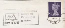 1975  COVER Slogan TRACTOR,  FARM BRITAIN SAFELY At  EAST OF ENGLAND SHOW Farming Gb Stamps Agriculture - Agriculture