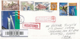 Lettre Recommandée D'Andorre (Entier Postal) Adressé à Nagasaki Au Japon, Avec Tampon Japonais - Lettres & Documents