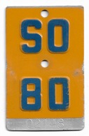 Velonummer Mofanummer Solothurn SO 80 - Number Plates