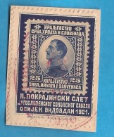 1921 SCOUTS KOENIGREICH JUGOSLAVIJA JUGOSLAWIEN RRR FALCONS-SCOUTS SPECIAL CANCELLED OSIJEK VIDOVDAN TEXST CIRILLIC RRR - Gebruikt