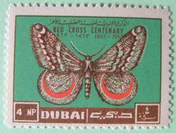 Dubai 1963 - Red Cross - Butterfly - Mint - Scott # 21 - Dubai