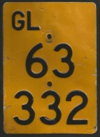 Velonummer Mofanummer Glarus GL, 63332, Ohne Vignette - Plaques D'immatriculation