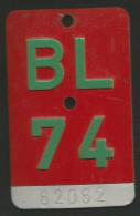 Velonummer Basel-Land BL 74 - Number Plates