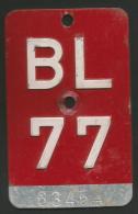 Velonummer Basel-Land BL 77 - Number Plates