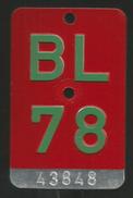 Velonummer Basel-Land BL 78 - Number Plates