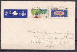 CANADA,  1970, Airmail Cover From Canada To India, 2 Stamps, - Brieven En Documenten