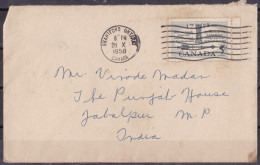 CANADA, 1958,  Cover From Canada To India, 1 Stamp, - Brieven En Documenten