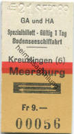 Spezialbillet - Bodenseeschiffahrt - Kreuzlingen - Meersburg Und Zurück - Fahrkarte Fr. 9.- 1989 - Europa