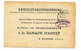 915/23 - SOLTAU 1916 - Carte De Prisonnier Préimprimée - Bureau De Renseignements Banque Daoust à WAVRE - Krijgsgevangenen