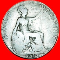 § MISTRESS OF SEAS: UNITED KINGDOM ★ HALF PENNY 1923! LOW START★NO RESERVE! George V (1911-1936) - C. 1/2 Penny