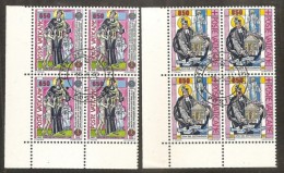 1992 Vaticano Vatican SAN G.B. COTTOLENGO 4 Serie Di 2v. Usate Con Gomma Annullo FDC In Quartina Bl.4 - Used Stamps
