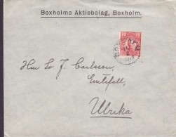Sweden BOXHOLMS AKTIEBOLAG, BOXHOLM 1918 Cover Brief ULRIKA 10 Ö Gustav V. Stamp - Briefe U. Dokumente