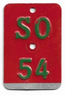Velonummer Solothurn SO 54 - Nummerplaten
