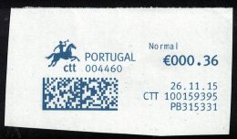 Portugal EMA Sur Fragment Datamatrix 26.11.2015 PB315331 Guichet 004460 - Machines à Affranchir (EMA)