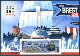 FRANCE (2016) - Carte Maximum Card ATM LISA - FÊTES MARITIMES INTERNATIONALES BREST 2016 - Bateaux / Ships - 2010-2019