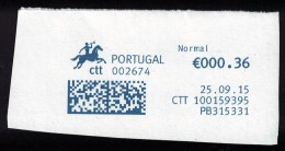 Portugal EMA Sur Fragment Datamatrix 25.09.2015 PB315331 Bureau 002674 - Machines à Affranchir (EMA)