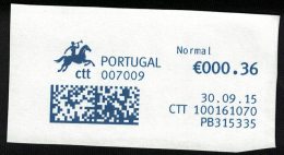 Portugal EMA Postmark Sur Fragment Datamatrix 30.09.2015 PB315335 Bureau 007009 - Franking Machines (EMA)