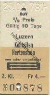 Schifffahrtsgesellschaft Des Vierwaldstättersees (SGV) - Luzern - Kehrsiten - Hertenstein Oder Umgekehrt - Fahrkarte 197 - Europa