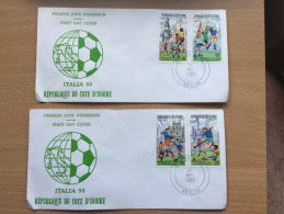 Côte D´Ivoire Ivory Coast Elfenbeinküste 1989 FDC Coupe Monde FIFA World Cup Football Soccer Fußball Italia Mi. 1004-07 - Ivory Coast (1960-...)