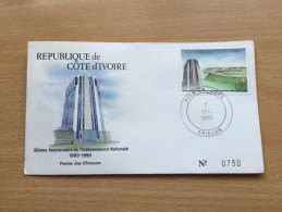 Côte D´Ivoire Ivory Coast Elfenbeinküste 1990 FDC 30 Ans Indépendance Nationale Independance Unabhängigkeit Mi. 1024 - Côte D'Ivoire (1960-...)