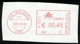 Portugal EMA Postmark Sur Fragment 09.10.2015 Emp. 13 Bureau Sta Iria Azoia - Franking Machines (EMA)