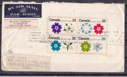 CANADA,  1970, Registered  Airmail Cover From Canada To India, 4 Stamps, - Storia Postale