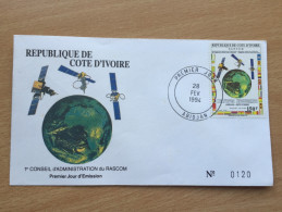 Côte D´Ivoire Ivory Coast Elfenbeinküste 1994 FDC RASCOM Space Espace Raumfahrt Satellite Mi. 1134 - Costa De Marfil (1960-...)