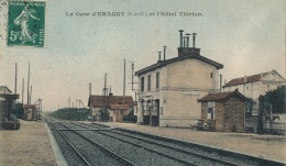 ( CPA 95 )  La Gare D'ÉRAGNY Et L'Hôtel THIRION - - Eragny