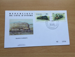 Côte D´Ivoire Ivory Coast Elfenbeinküste 1999 FDC Trains D'Afrique Eisenbahn Zug Railways African Mi. 1201-1202 - Costa De Marfil (1960-...)