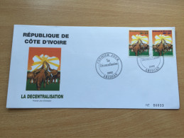 Côte D´Ivoire Ivory Coast Elfenbeinküste 2002 FDC Décentralisation Dezentralisierung Elefanten Elephants Mi. 1298 - 1299 - Côte D'Ivoire (1960-...)