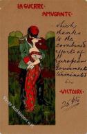 Kirchner, R. Sign. Mit Pseudonym Raschka La Guerre Amusante Victoire Künstlerkarte I-II - Kirchner, Raphael