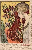Künstler Sign. Kieszkow Frau Jugendstil Künstlerkarte 1900 I-II Art Nouveau - Unclassified