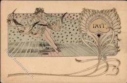 Künstler Sign. Lelee Eulen Frau Jugendstil  Künstlerkarte I-II Art Nouveau - Unclassified