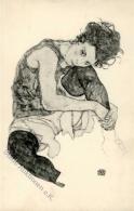 Schiele, Egon Frau Erotik Künstler-Karte I-II Erotisme - Non Classés