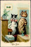 Wain, Louis Katze Personifiziert Künstlerkarte I-II Chat - Ohne Zuordnung
