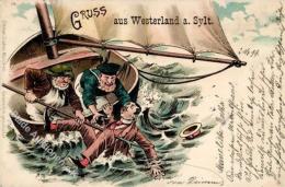 Thiele, Arthur Westerland Sylt Künstlerkarte 1899 I-II - Thiele, Arthur