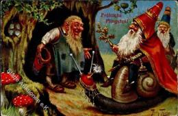 Thiele, Arthur Zwerge Schnecke Personifiziert Pilze Künstlerkarte 1911 I-II (Ecke Abgestossen) Lutin - Thiele, Arthur