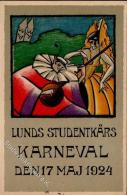 Karneval Lund Schweden Studentkärs 1924 Künstlerkarte I-II - Unclassified