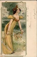 Frau Jugendstil  Künstlerkarte I-II Art Nouveau - Ohne Zuordnung