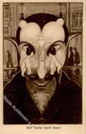 Metamorphose Der Teufel Lacht Dazu  Künstlerkarte 1908 I-II Surrealisme - Non Classés