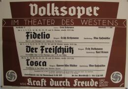 Musik / Oper WK II Plakat Volksoper Im Theater Des Westens Ca. 84x58 Cm I-II - Unclassified