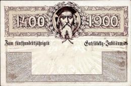 Buch Gutenberg Mainz (6500) 500 Jahr Feier 1900 Künstler-Karte I-II - Unclassified