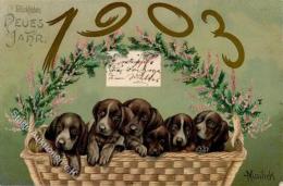 Jahreszahl 1903 Hunde Sign. Mailick  Künstlerkarte I-II Chien - Unclassified