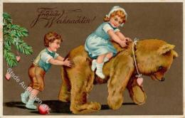 Weihnachten Kinder Teddybär Prägedruck 1911 I-II (fleckig) Noel - Altri & Non Classificati