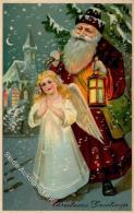 Weihnachtsmann Engel  Prägedruck 1908 I-II Pere Noel Ange - Unclassified