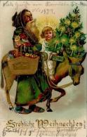 Weihnachtsmann Engel Puppe  Prägedruck 1906 I-II Pere Noel Ange - Unclassified