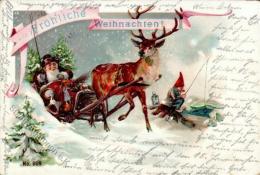 Weihnachtsmann Zwerg  Lithographie 1900 I-II (Eckbug) Pere Noel Lutin - Ohne Zuordnung