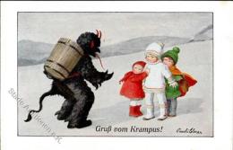 Krampus Sign. Ebner, Pauli Künstlerkarte I-II - Non Classés