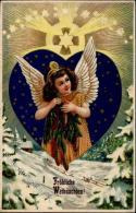 Engel Weihnachten  Prägedruck 1910 I-II Noel Ange - Non Classificati