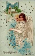 Engel Weihnachten Litho Prägedruck 1901 I-II Noel Ange - Ohne Zuordnung